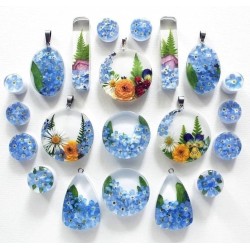 Collares flora azul