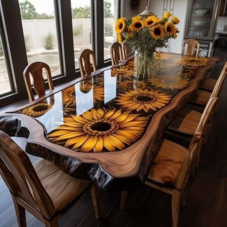 Comedor familiar diseño de girasol